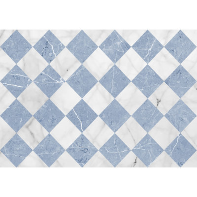 Romet Geometric Vinyl Machine Printed Area Rug