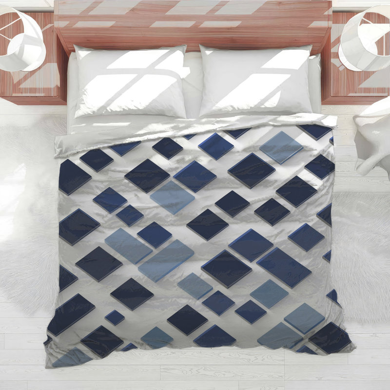 Blue Square Tiles Comforter, Twin Extra Long