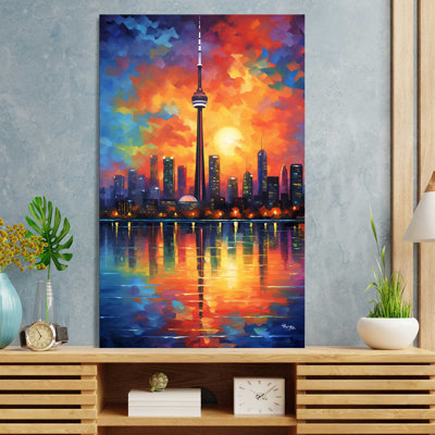 The CN Tower, Toronto, Ontario, Canada V1 by V2 Design Co. - Wrapped Canvas Painting