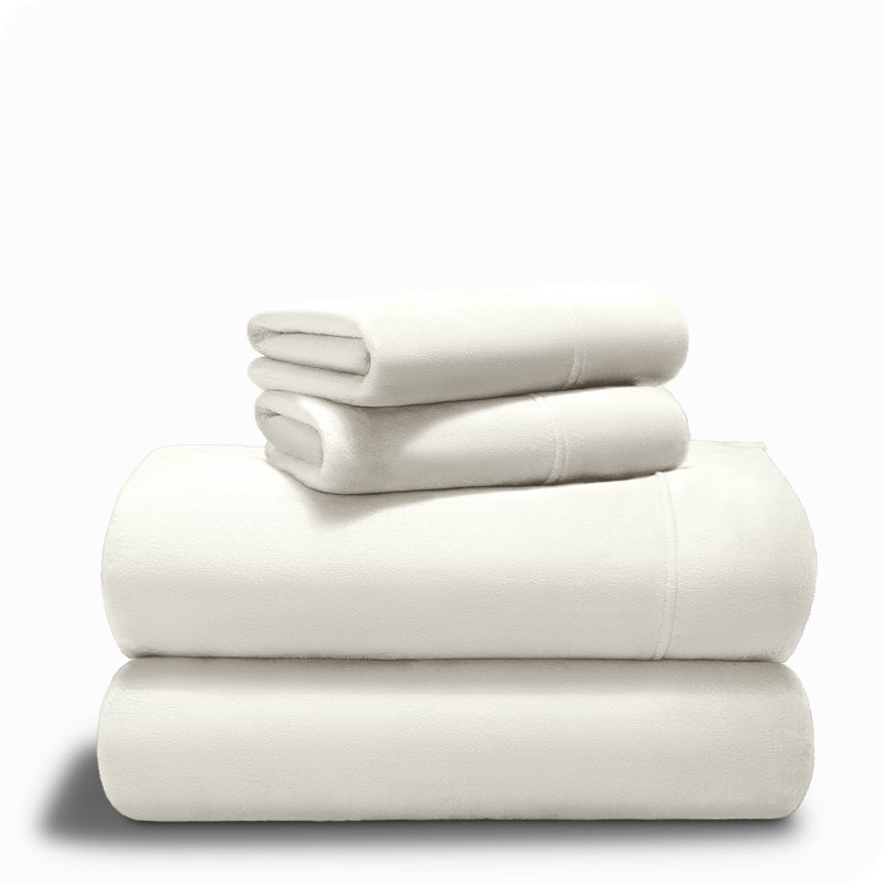 Microplush Sheet Set, Queen Sheet Set + 1 Fitted Sheet + 2 Pillowcases, Cream