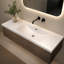 Lavabo en résine 48 po pour meuble-lavabo, lavabo de salle de bain avec 3 trous de robinet, comptoir de meuble-lavabo seulement, blanc éclatant