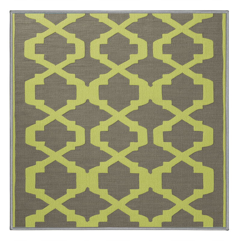 Tapis gris en treillis lavable à la machine, Carré 7 pi
