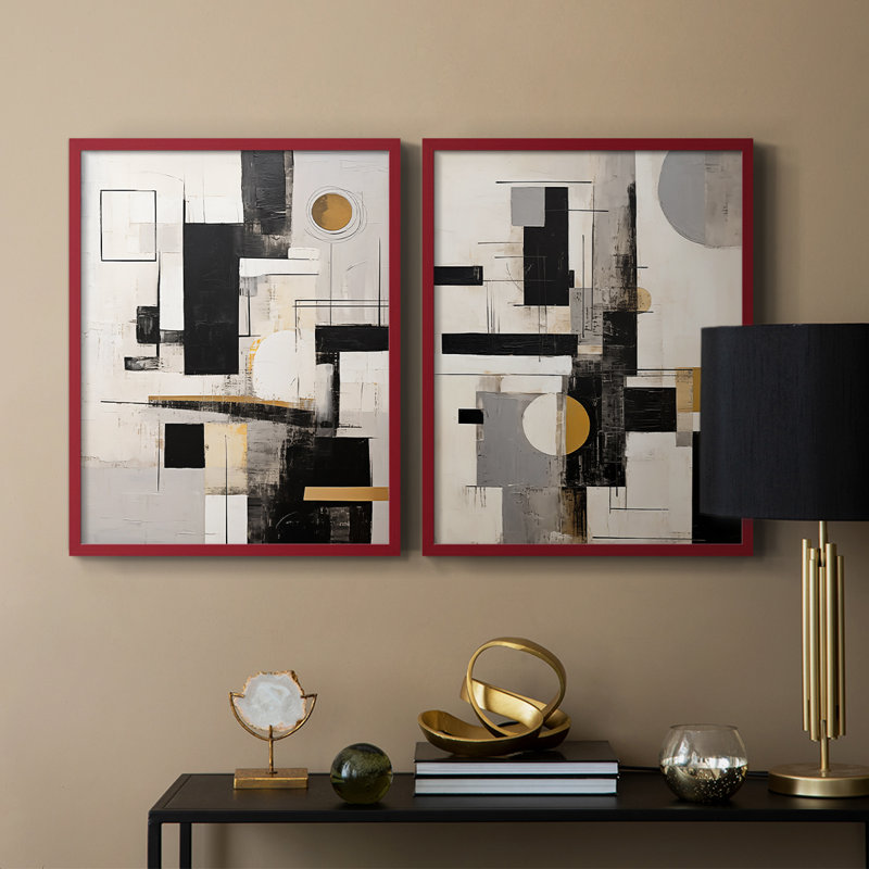 ABSTRACT Series CCCLLXXXI-1, reproduction encadrée de qualité supérieure - prête à être accrochée - aucun clou requis - aucun clou requis