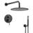Shower Faucet Set 10" Round Rain Shower Head and Hand Set Matte Black
