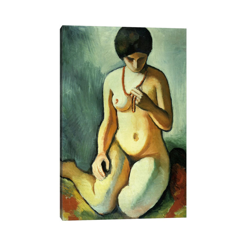 Nude With Coral Necklace by August Macke - Wrapped Canvas Gallery-Wrapped Canvas Giclée