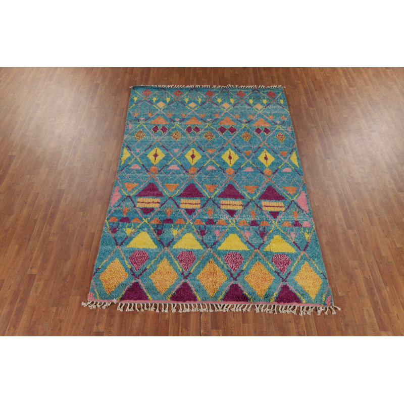 Tapis bleu marine / bleu 10 pi 5 po x 6 pi 8 po One-of-a-Kind