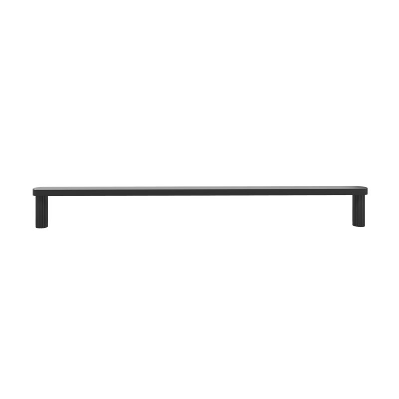 Ribbed Appliance Pull with Fluted Stems, Matte Black, 18"