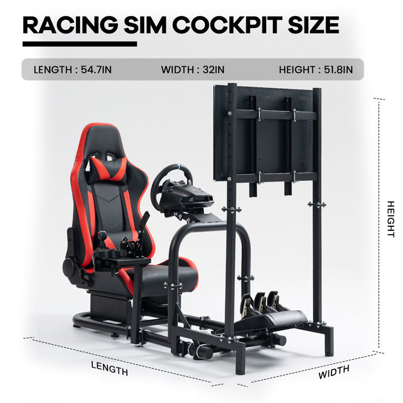 Anman Racing Simulator Cockpit Adjustable & Seat Fit Logitech G923 G920 Xbox, Not Include Steering wheel & Wheels & Pedals and Shifter Handbrake