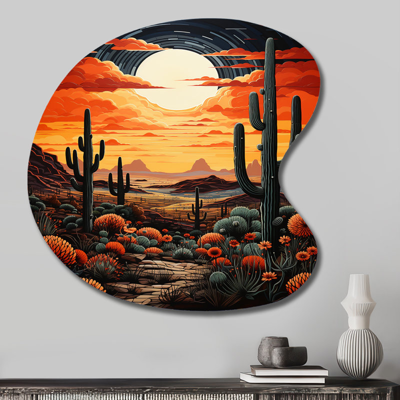 Marquard - Cactus en forme de goutte, art mural en métal asymétrique, H 27 po x l 27 po