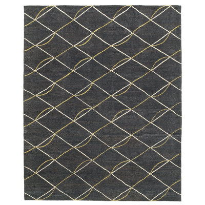 Archloop Geometric Area Rug in Gray/White/Yellow