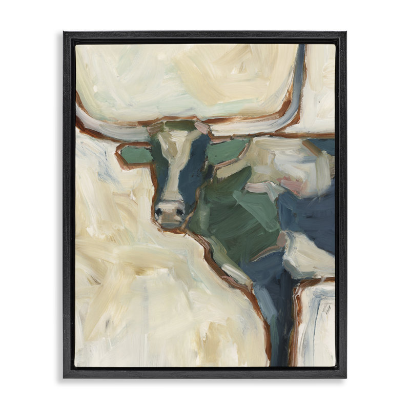 Art mural de toile Western, H 21 po x l 17 po, Cadre flottant noir de jais