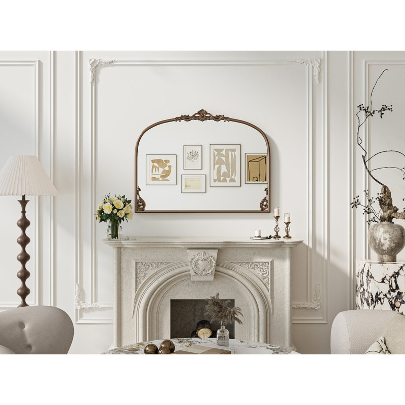 Kalie Arched Baroque Wall Mirror , Antique Gold, 30" x 40"