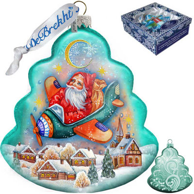 Holiday 4'' Handmade Glass Holiday Shaped Ornament