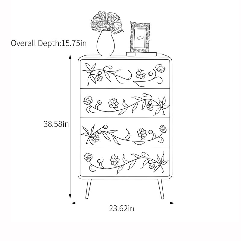 American style painted drawer accent chest