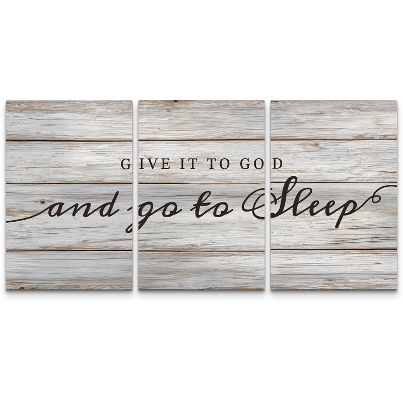 «Donner à Dieu et aller dormir», citation d'inspiration chrétienne, H 24 po x l 48 po, Toile tendue