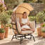 Fauteuil à œufs suspendu Modern Luxury - structure en acier thermolaqué robuste, coussin en polyester épais, auvent rétractable - chaise de patio intérieure / extérieure - taupe