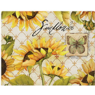 CounterArt Glass Sunflowers in Bloom Cutting Board