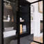 Vitrine lumineuse avec porte en verre trempé, pieds en métal, vitrine à DEL-875436569