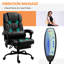 Fauteuil de bureau ergonomique en cuir Pu avec massage à 6 points de vibration, coussin lombaire, hauteur réglable, repose-pieds, fauteuil de massage noir 6, ergonomique
