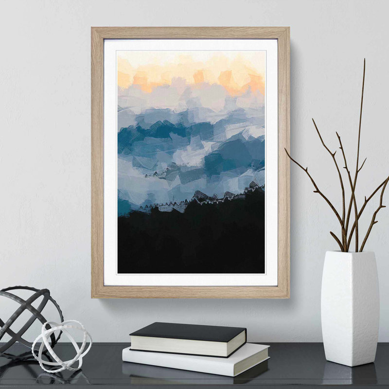 Sea of Fog over a Californian Forest in Abstract - Picture Frame Graphic Art Print, 76cm H x 50cm W x 2cm D, Oak