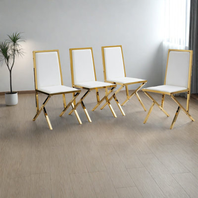 Chaises de salle à manger ergonomiques, ensemble moderne en cuir synthétique pour la maison de cuisine