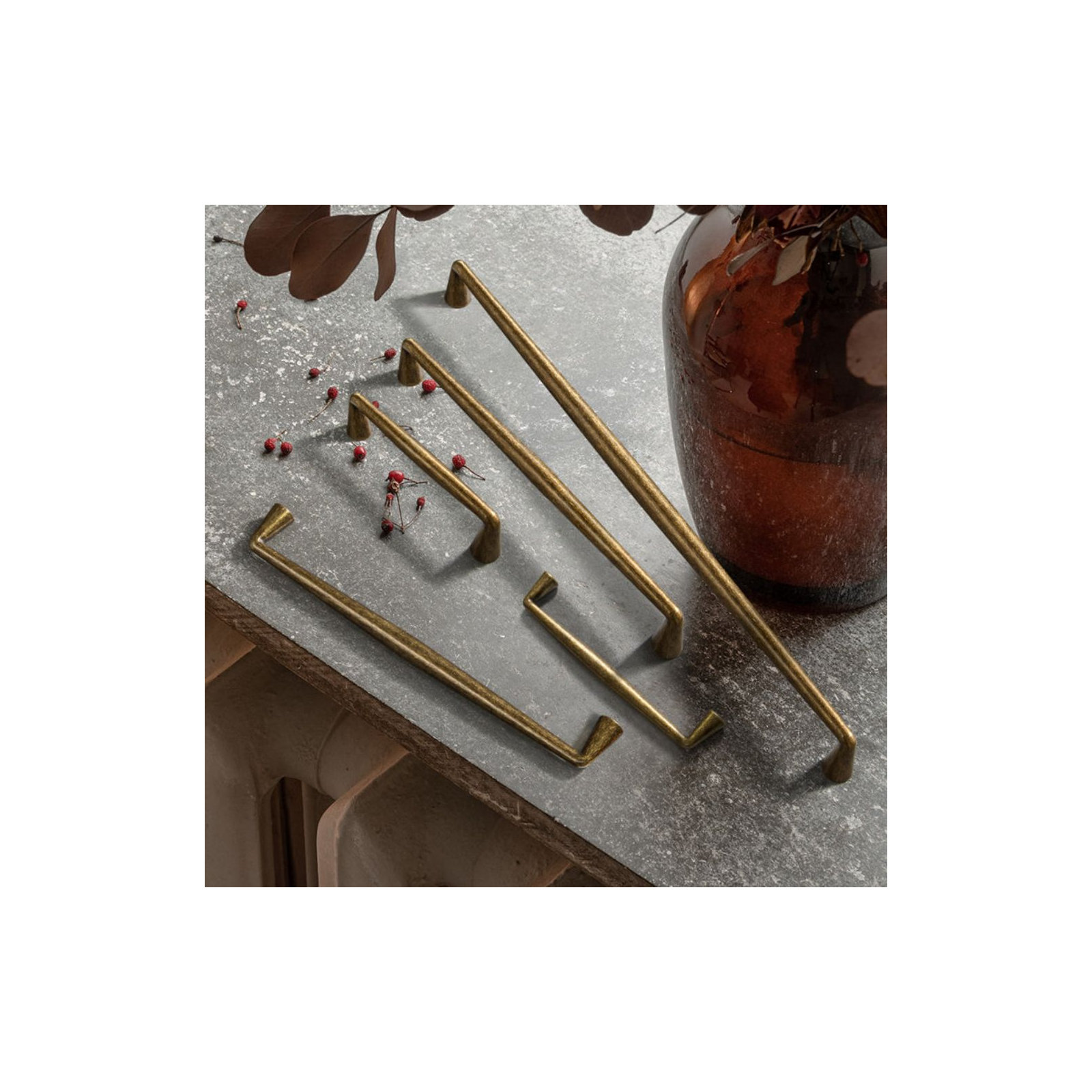 Center Bar Pull Multipack , Antique Brass, 12 3/5"