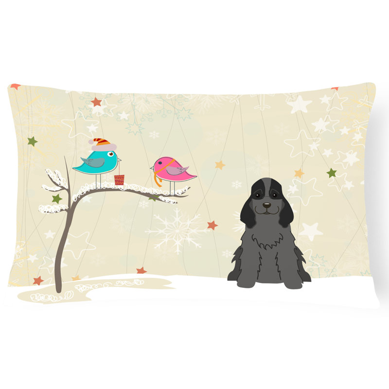 Coussin lombaire intérieur/extérieur neutre de noël, Noir