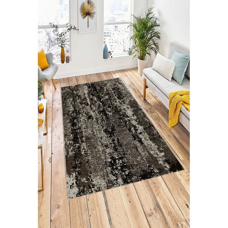 Luxurious Polyester Carpet, 31.5 x 47.2 inches | 100% Antibacterial, Eco-Friendly | Non-Slip PVC Dot Underside | Machine Washable at 30-40°F | Digital Printing | Elegant Brown Design for Home & Office Décor