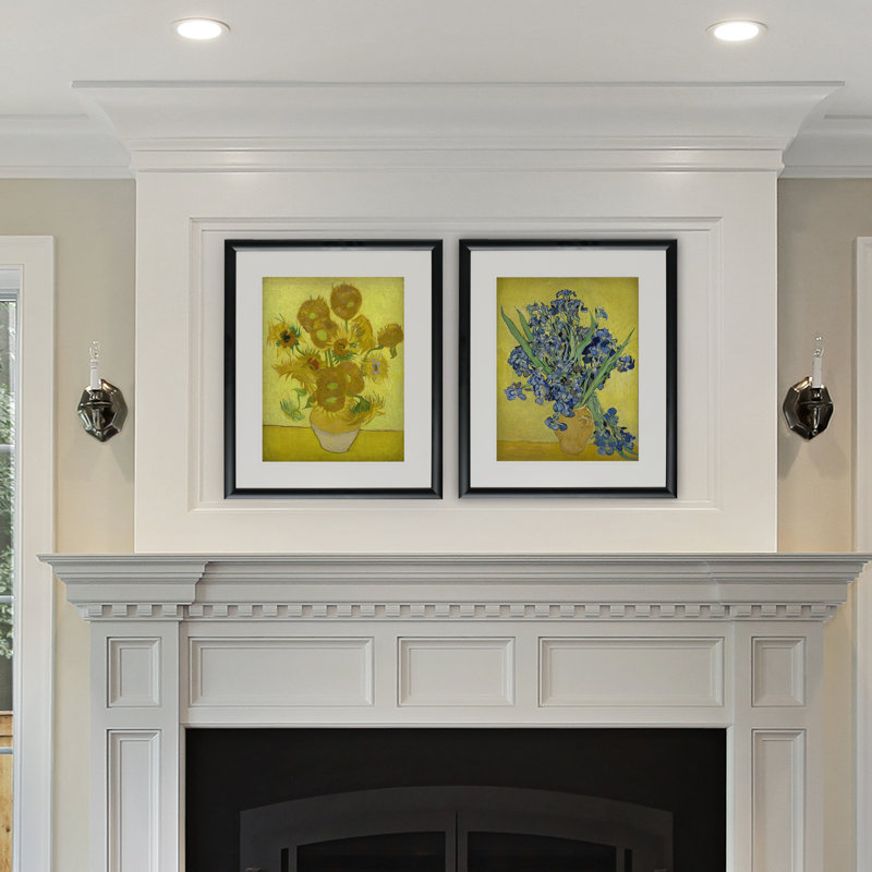" Van Gogh Vases " by Vincent Van Gogh 2 - Pieces, Black Framed