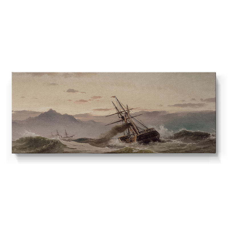 Série nautique-CCCCXCII- Toile tendue avec châssis - Prêt à accrocher, H 12 po x l 30 po