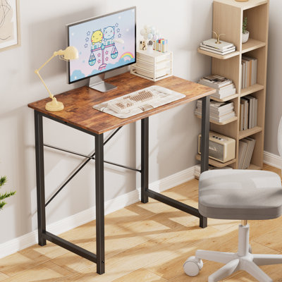  Bureau d'ordinateur 31 pouces, bureau d'écriture moderne pour bureau personnel avec sac de rangement et crochet, petit bureau pour petits espaces