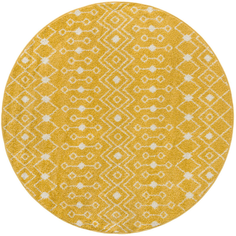 Geometric Indoor Rug, Round 5'3"