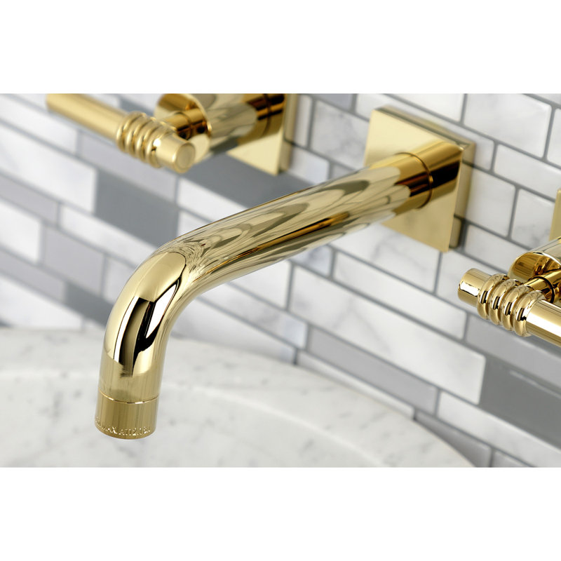 Robinet de salle de bain mural Concord, Noir mat, Levier Tilde
