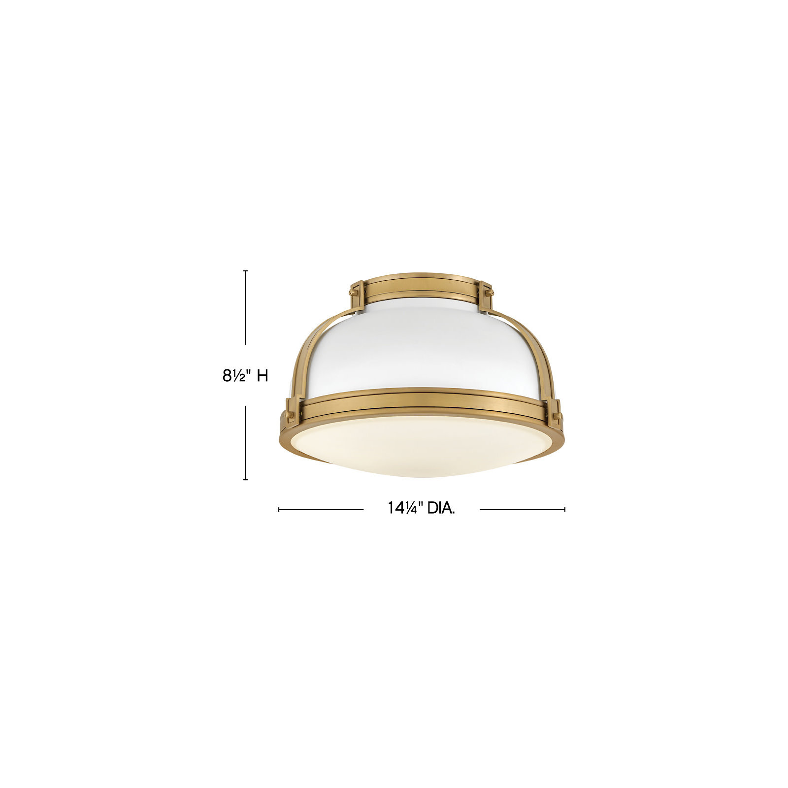 Calathea 2 Light Flush Mount, White/Gold