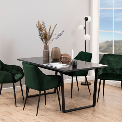 Barayon Marble Top Metal Base Dining Table