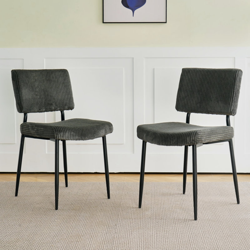 Mangu Upholstered Counter Stool with Metal Frame, Gray