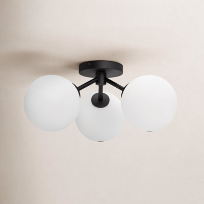 Luanda 3 Light Glass Semi Flush Mount