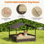 Niche pour chien d'extérieur en rotin avec auvent et coussin en mousse-1059135121