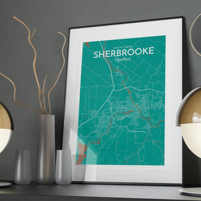 Sherbrooke, carte de la ville, impression