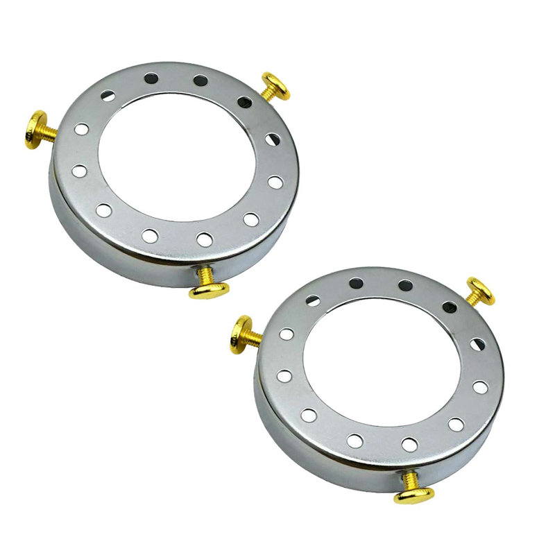Socket Lampshade Holder Top Collar Ring Adapter Lamp Base Solid Metal Separate Lighting Kit, Chrome