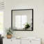 Miroir carré 32 po en aluminium noir pour couloir, grande surface de réflexion, cadre, design contemporain, miroir de salle de bain mural facile à installer, processus intemporel-129487254-129487257