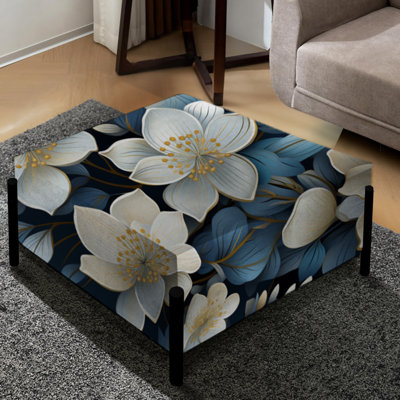 Grand repose-pieds carré artistique Magnolia Essence