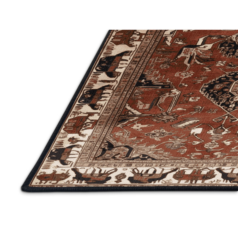 Tapis brun lavable à la machine, Rectangulaire 2 pi x 3 pi