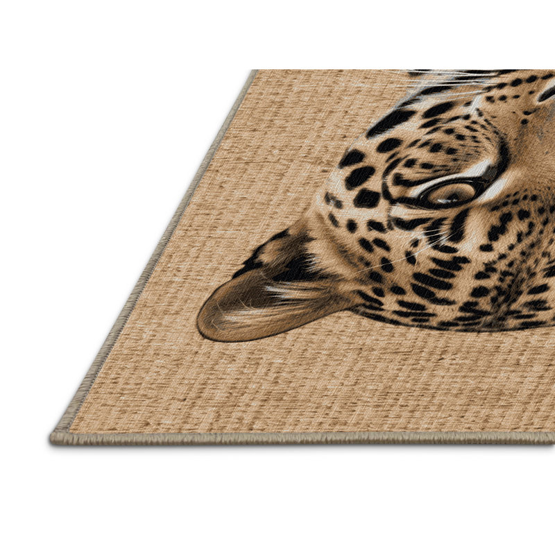 Washable Amur Leopard Big Cats Area Rug, Rectangle 2' x 3'