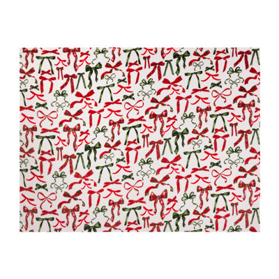 Festive Bows Machine Printed Throw Blanket