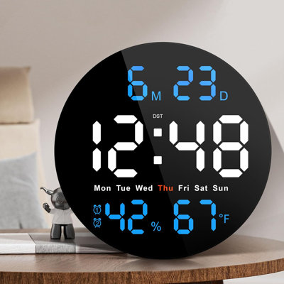 Horloge murale ronde 10 pouces avec luminosité tamisée