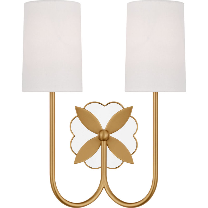 Spencer 14 Double Sconce, Burnished Brass
