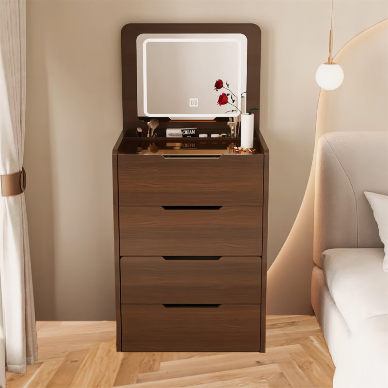 Meuble-lavabo 3 en 1 avec miroir Plip, Noyer