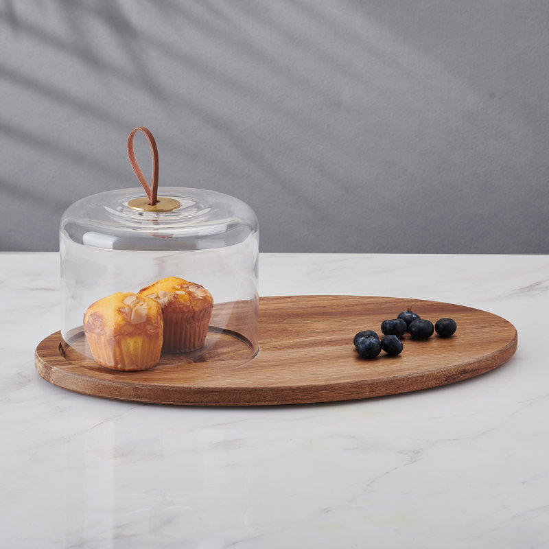 Glenwood Oval Serve Board with Cloche