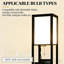 Lampadaire étagère, lampe sur pied noire avec double abat-jour en tissu et étagères de rangement à 2 niveaux, lampadaire à double éclairage avec interrupteur au pied pour la décoration du salon, de la chambre et de l'entrée
